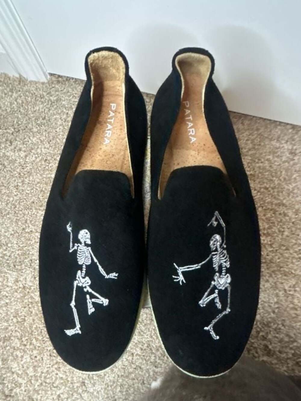 Patara Skeleton Embroidered Slip-On Shoes Black Size 12 - Picture 2 of 6